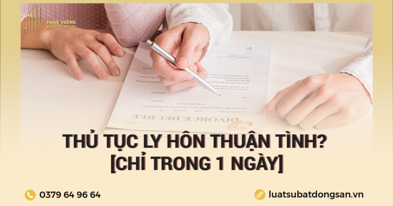 Thủ tục ly hôn thuận tình? [Chỉ trong 1 ngày]